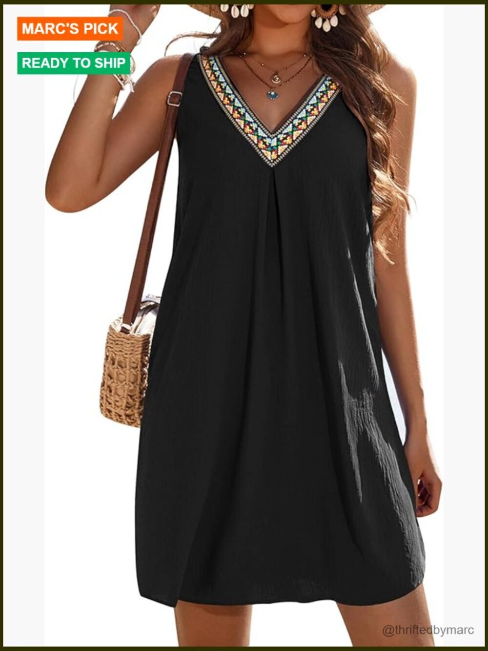 Sleeveless V-Neck Swimsuit Cover Up Beach Tank Dress Lightweight Loose Fit S-3XL